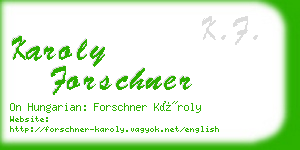 karoly forschner business card